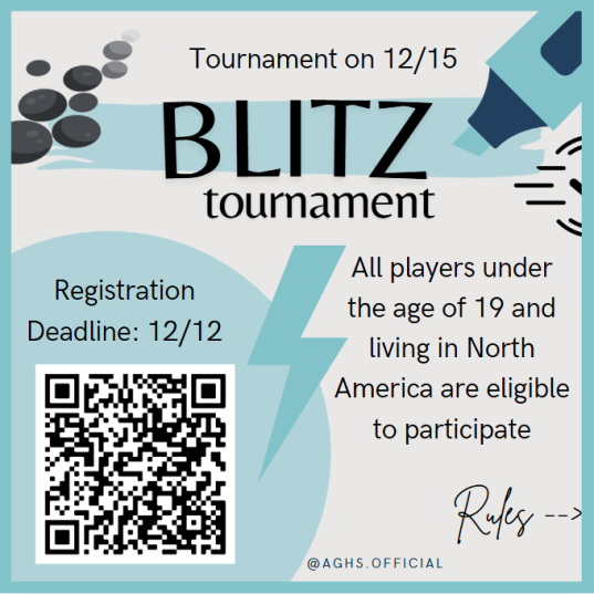 The AGHS Blitz Tournament Returns, To Be Held Dec 15